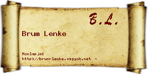 Brum Lenke névjegykártya